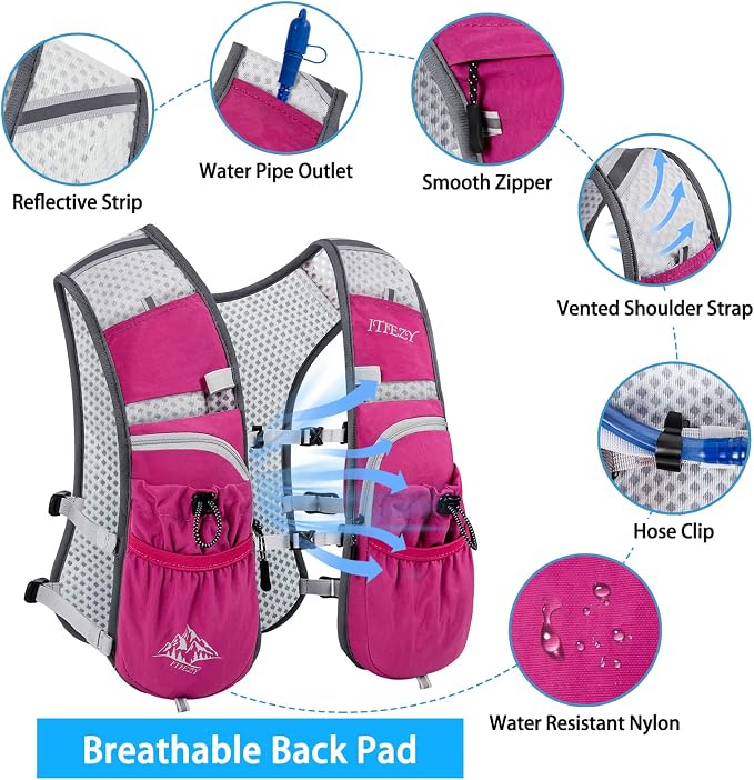 ITIEZY Running Vest for Women Men, 5L Hydration Backpack Lightweight Running - Image 6