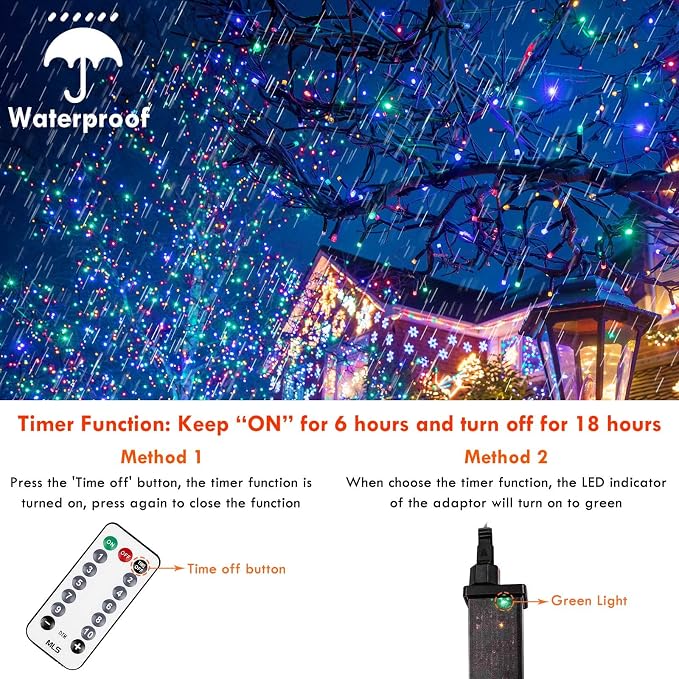 75.8 FT 200 LED Color Changing Christmas String Lights - Image 3