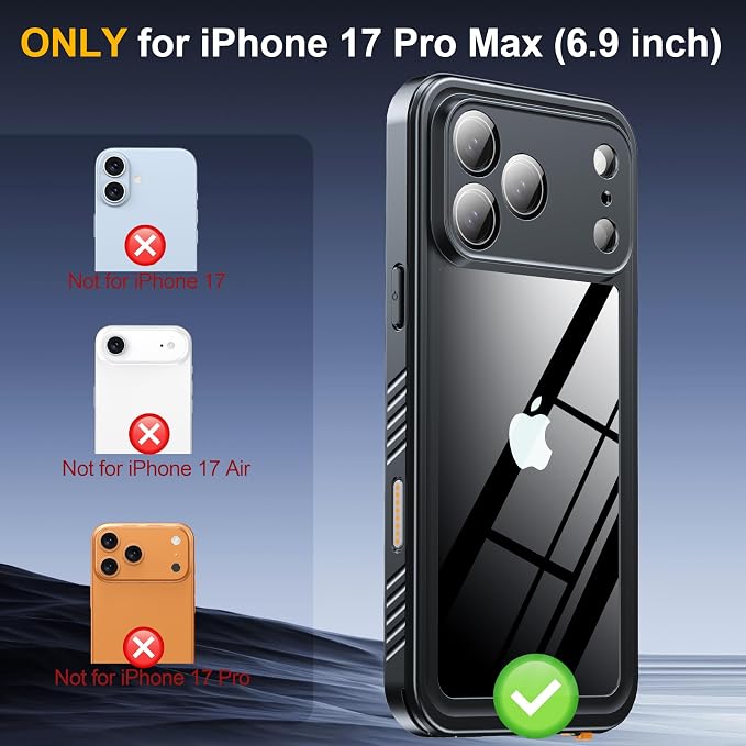 ANTSHARE for iPhone 17 Pro Max Case, IP68 Waterproof Shockproof Case, - 12 FT - Image 2