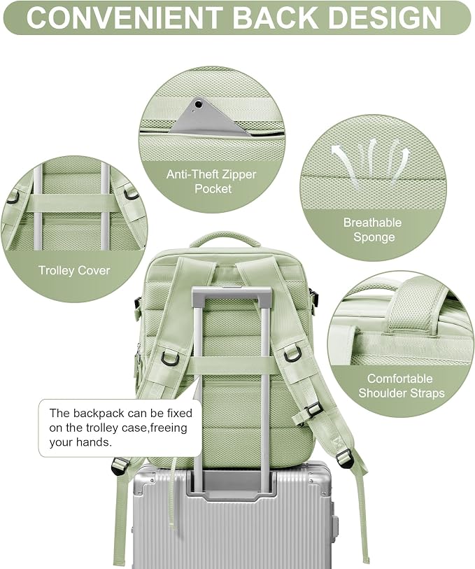 WONHOX Large Travel Backpack Carry on Flight Approved Laptop Work Business - Image 5