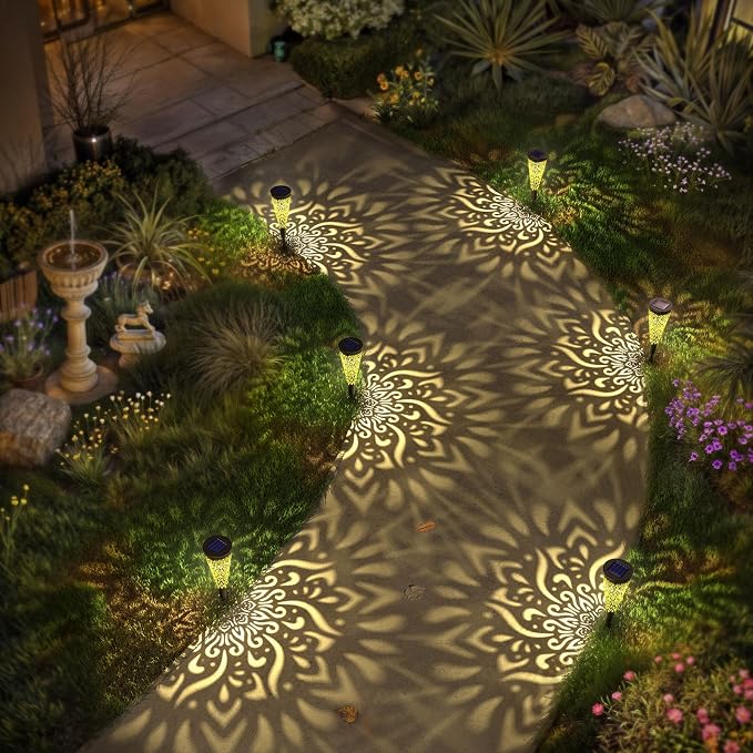 gardencave 6 Pack Solar Lights Outdoor Garden Decorative Mandala Solar Garden - Image 2