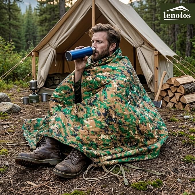 Lenotos Woobie Blanket, Thermal Insulated Military Poncho Liner, Water-Resistant - Image 6