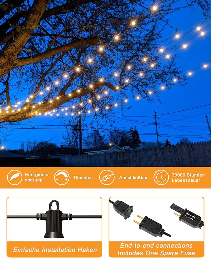 Zuske Outdoor String Lights Waterproof, 300FT Patio Lights - Image 4
