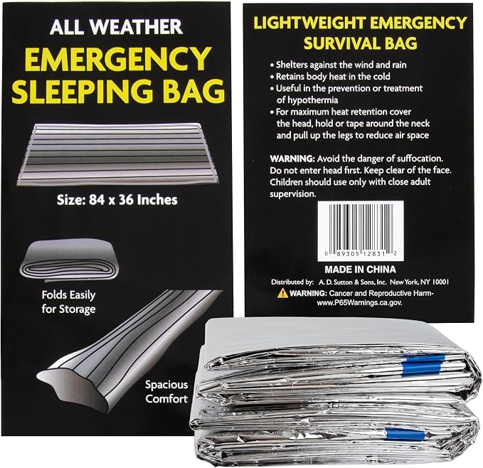 Mylar Emergency Thermal Blanket Sleeping Bag - Image 4