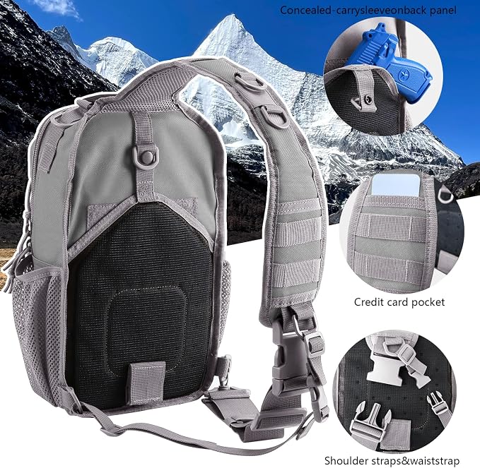 Rover Sling Pack Tactical Shoulder Sling Bag Backpack - Image 3