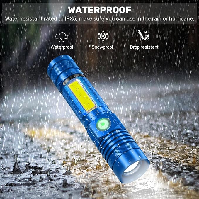Rechargeable LED Flashlights, Magnetic Flashlight Super Bright Tactical - Image 4