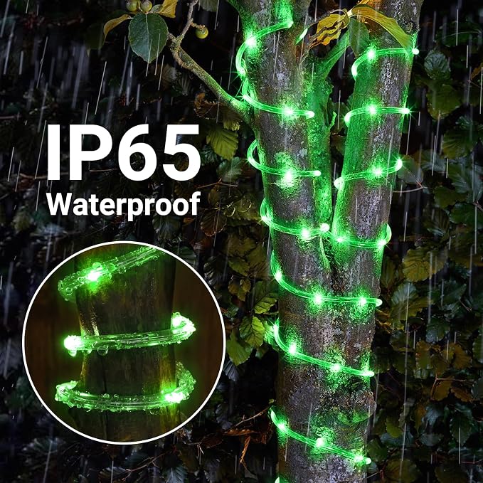 Solar Rope Lights, 2 Packs Total 132ft 400LEDSolar String Lights, 8 Modes - Image 5