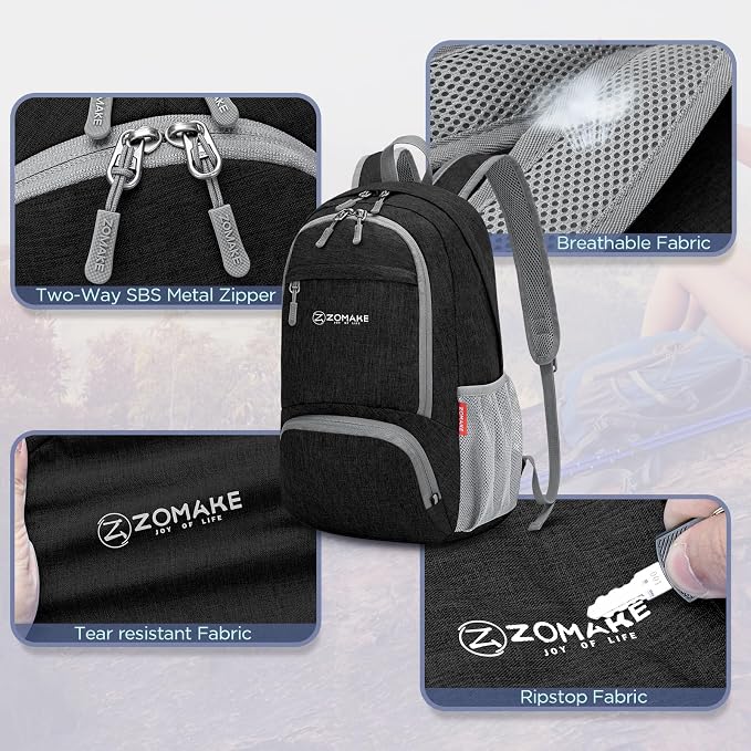 ZOMAKE Ultra Lightweight Packable Backpack 20L, Small Foldable Backpacks Hiking - Image 4