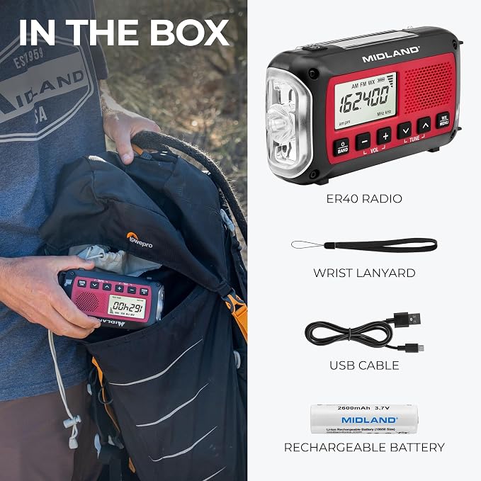 Midland ER40 Emergency Crank Weather Alert Radio w/Flashlight - Image 7