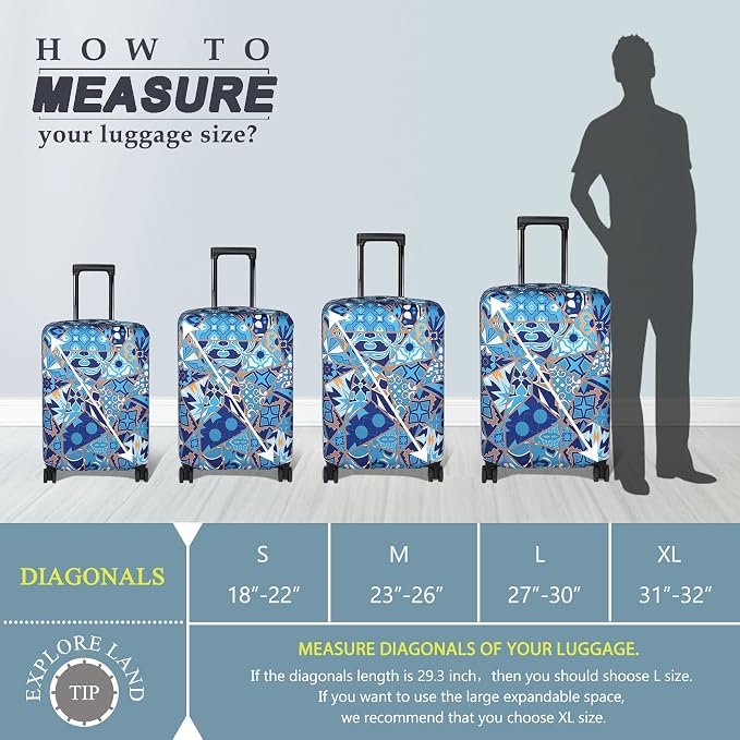 Explore Land Travel Luggage Cover Suitcase Protector Fits 27-30 Inch Case - Image 5
