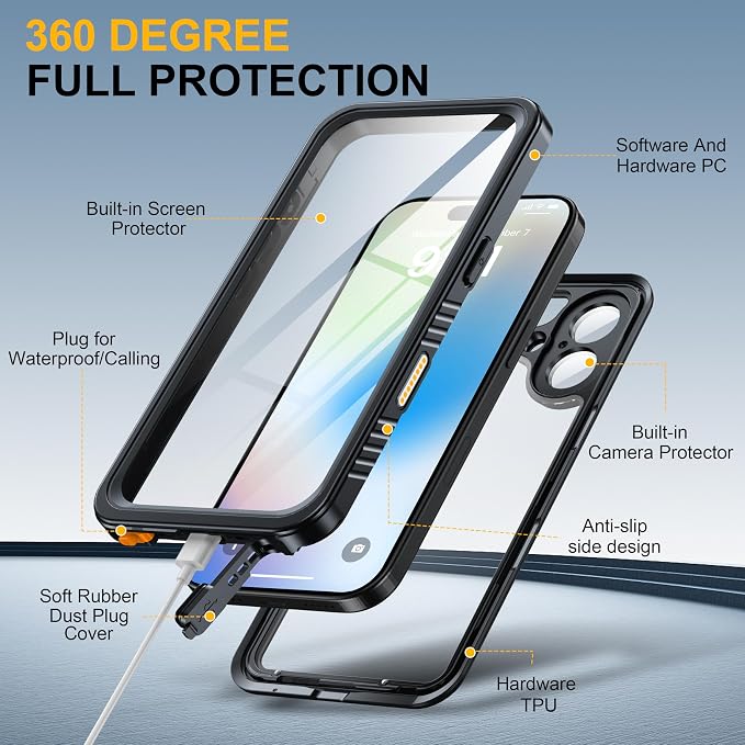 ANTSHARE for iPhone 17 Case, IP68 Waterproof Shockproof Case, - 12 FT Military - Image 7