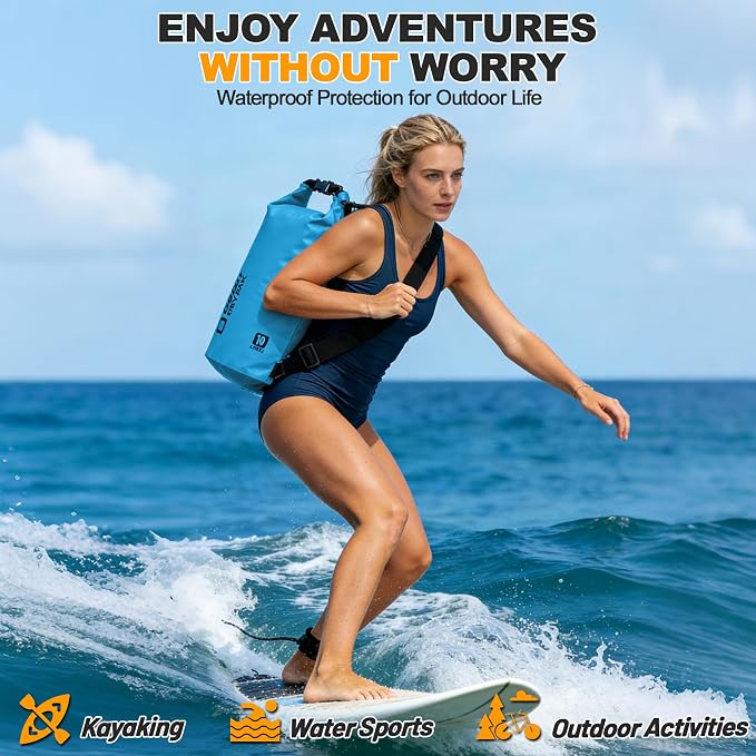 Waterproof Dry Bag, 5L/10L/20L/30L/40L Roll Top Lightweight Storage Backpack - Image 7