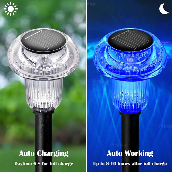 Priddop Solar Lights Outdoor Pathway Waterproof 8 Pack Color Changing LED - Image 4