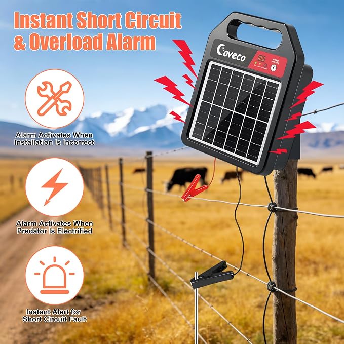 3in1 20Miles Solar Electric Fence Charger - Image 3