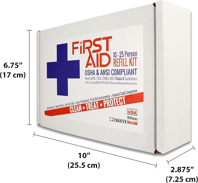 OSHA & ANSI First Aid Kit Refill/Upgrade, 25 Person, 78 Pieces, ANSI 2021 Class - Image 6