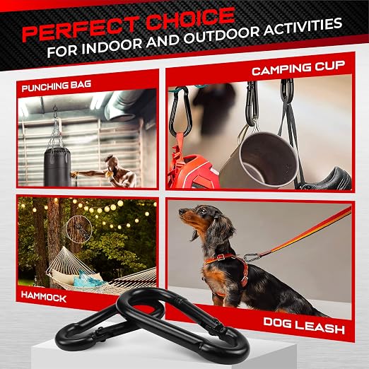 PAMAZY 8Pcs 2.36In Spring Snap Hooks, Carabiner Clip, Heavy Duty Rope Connector - Image 7