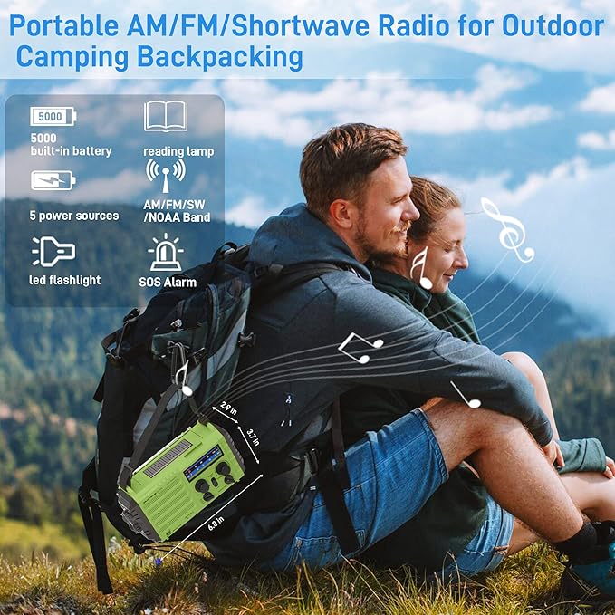 NOAA Weather Radio, Emergency Hand Crank Radio - Image 6