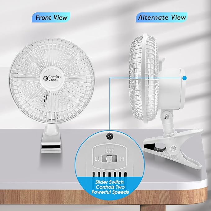 Comfort Zone Portable Clip on Fan - Image 9