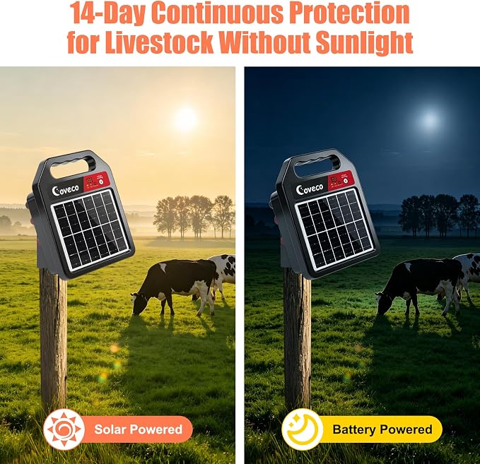 3in1 20Miles Solar Electric Fence Charger - Image 6