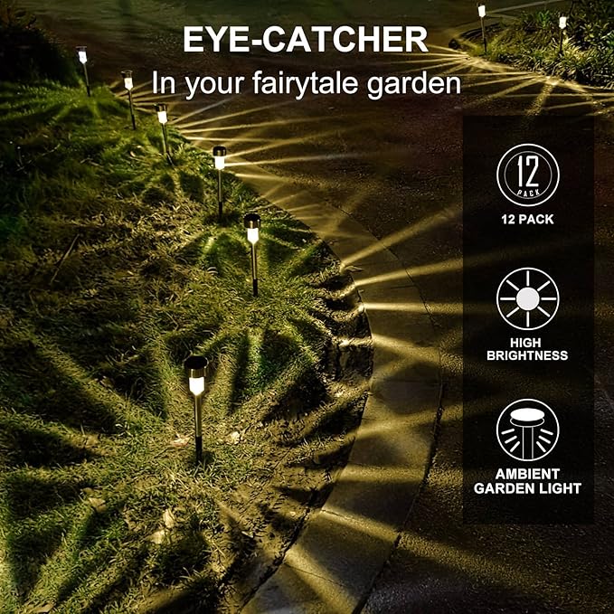 Dream Master Solar Lights Outdoor Waterproof, Stainless Steel LED Landscape - Image 4