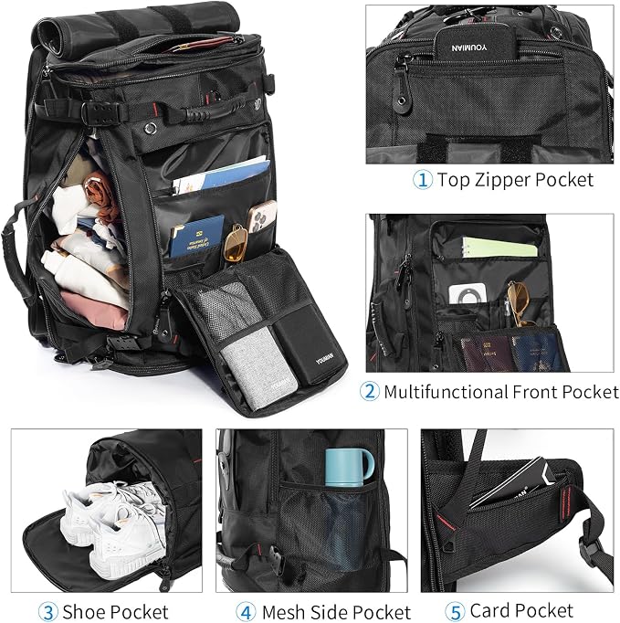 YOUMIAN Large Capacity For Travel Hiking Sports Carry On Backpack Durable - Image 6