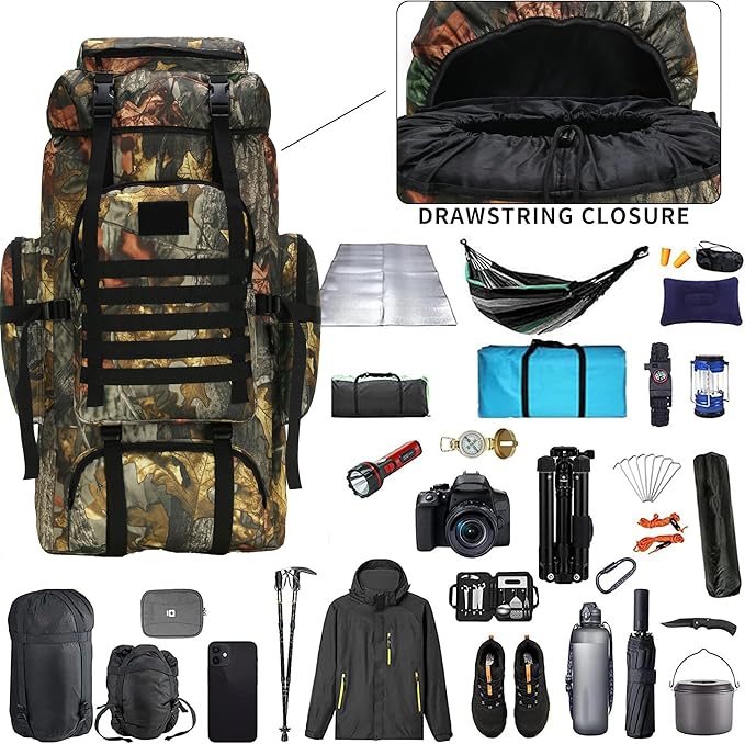 Hiking Backpack for Men 70L/100L Camping Backpack Military Rucksack Molle 3 - Image 4