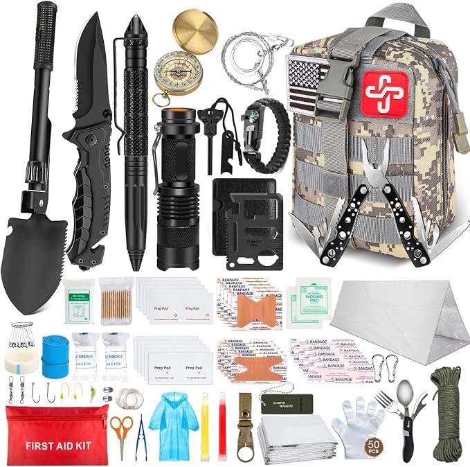 238Pcs Emergency Survival Kit and First Aid Kit, Professional Survival Gear Tool by Taimasi