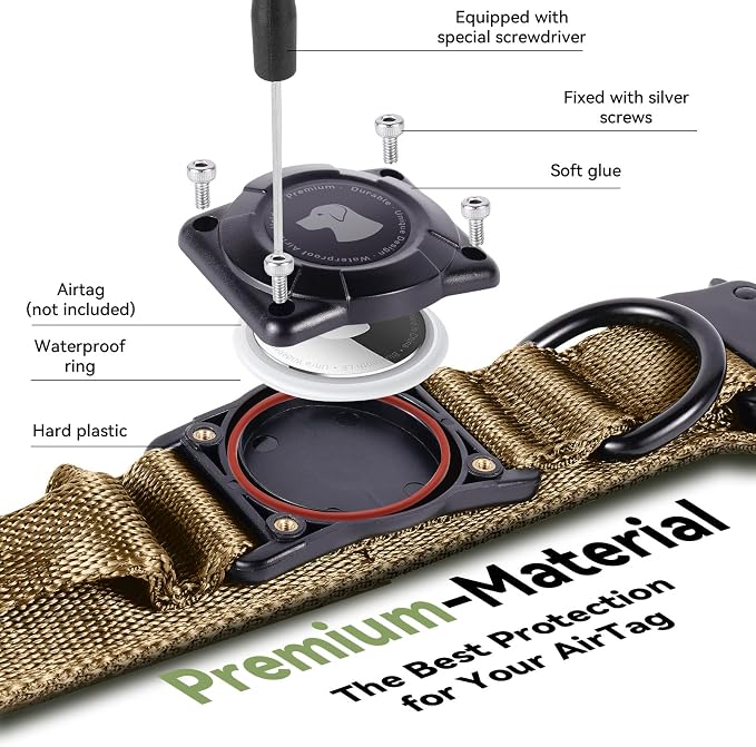 2026 Upgrade Waterproof AirTag Dog Collar, Military Tactical Dog Collar - Image 3