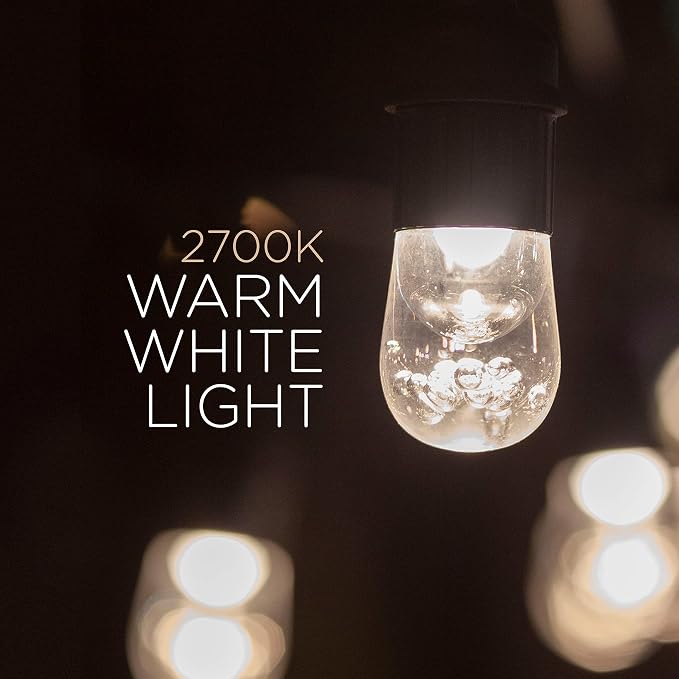 Enbrighten Classic Warm White String Lights, 48ft Black Cord, 24 Shatterproof - Image 5