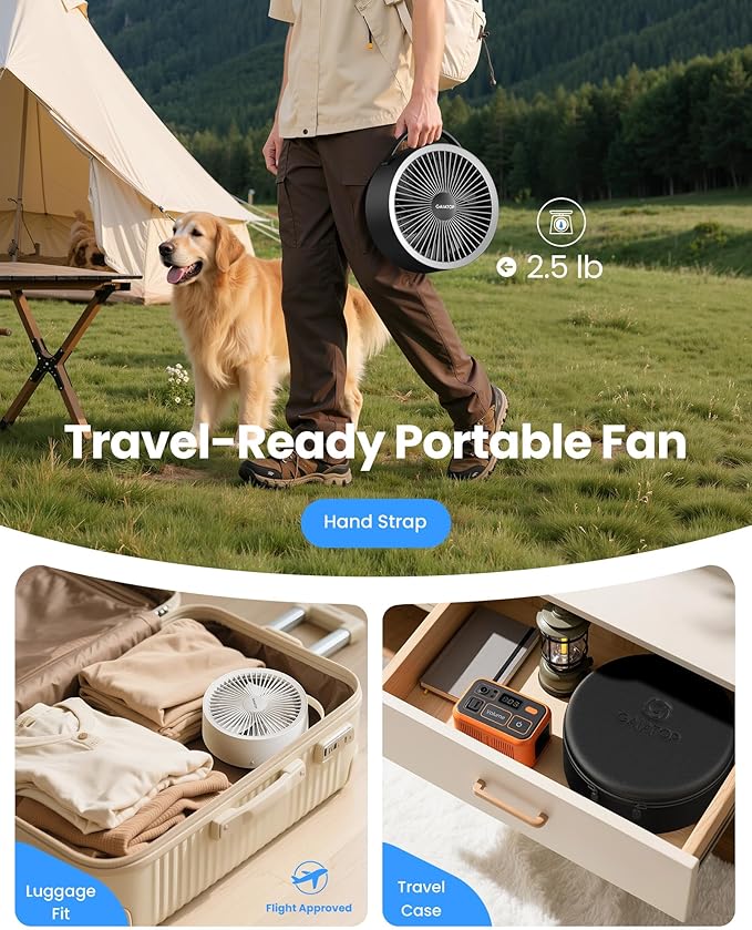 Gaiatop Portable Pedestal Fan 16000mAh Battery, Foldable Oscillating Standing - Image 6