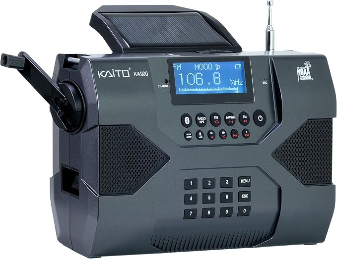Kaito Emergency Radio Voyager Max KA900 Digital Solar Dynamo Crank Wind Up by Kaito
