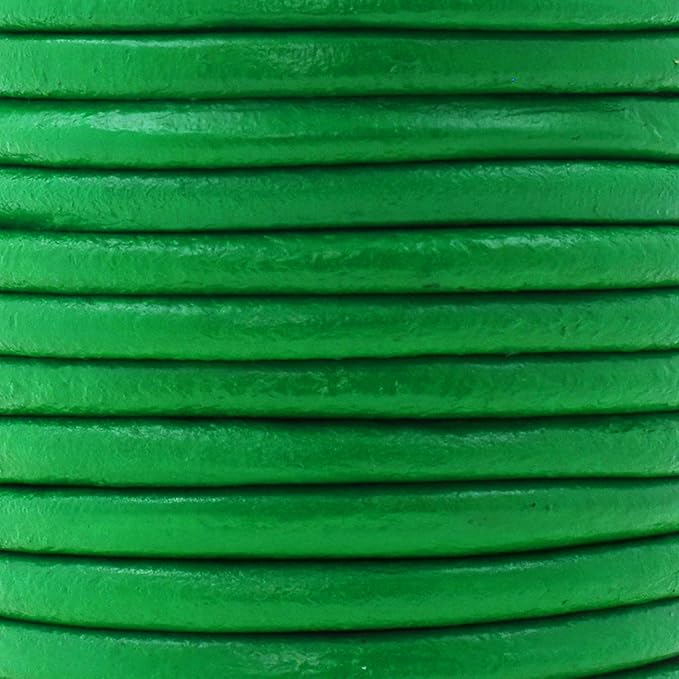 Mandala Crafts Round Genuine Green Leather Cord - Image 3