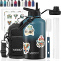 64oz Insulated Water Bottle, BPA Free&Leak Proof, Half Gallon Stainless Steel by Watersy