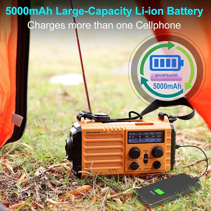 NOAA Weather Radio AM/FM/Shortwave, 5 Way Powered Emergency Radio - Image 6