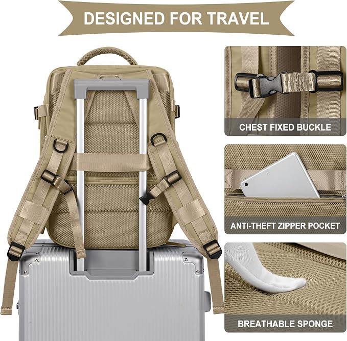 WONHOX Large Travel Backpack Carry on Flight Approved Laptop Work Business - Image 4