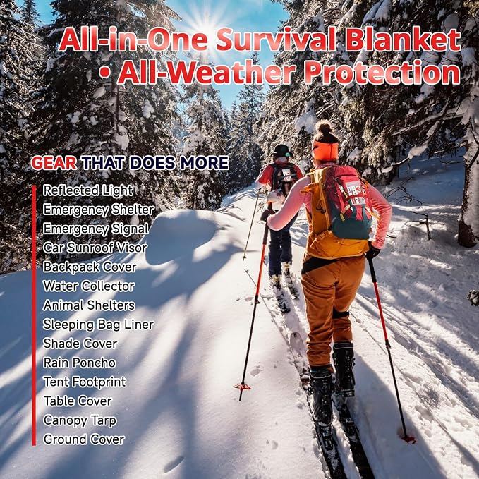 SecuCaptain Survival Emergency Thermal Blankets: 50 Pack Extra Large 84” x63” - Image 9