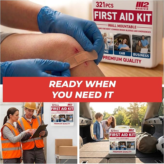 M2 BASICS Premium 321 Piece First Aid Kit, All Purpose Kit - Image 7