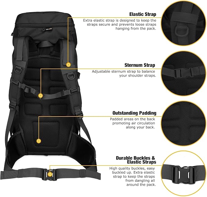 Mardingtop 50L Hiking Backpack, Backpacking Backpack - Image 6