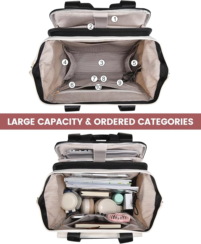 LOVEVOOK Laptop Backpack for Women, 15.6 Inch Work Laptop Bag - Image 5