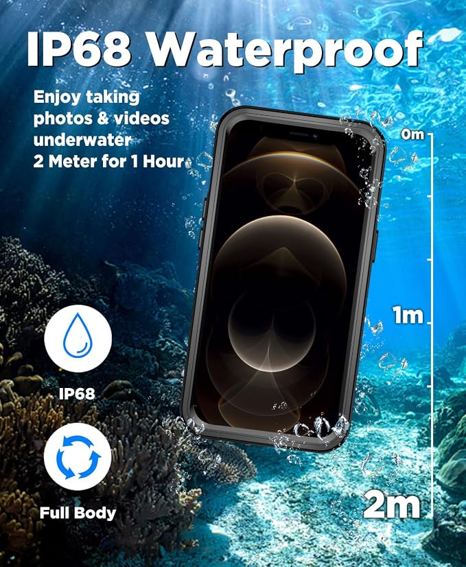 Beeasy for iPhone 12 Pro Waterproof Case, 360 Full Body Heavy Duty Phone Case - Image 3