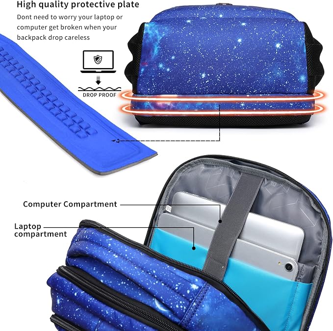 DUSLANG 17 Inch Travel Laptop Backpack Water Resistant College Backpack - Image 4