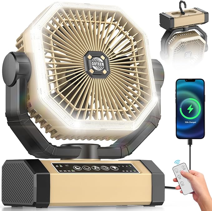 Orteen Camping Fan Rechargeable by Orteen