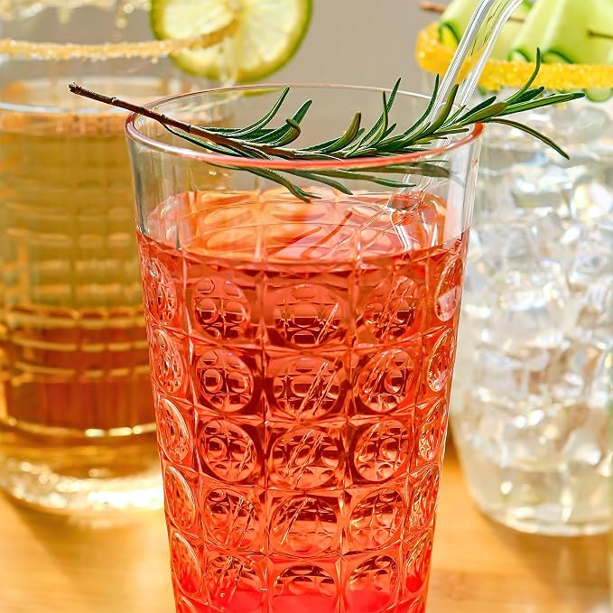 Kate Aspen Clear Plastic Drinking Glasses Set of 8, 19 oz, Hobnail Bubble - Image 9