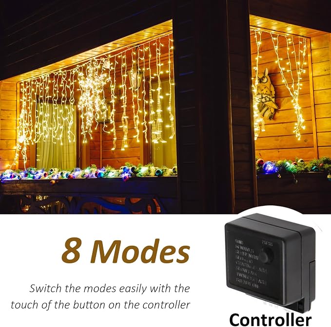 Solhice LED Curtain Lights Outside 40ft x 3ft - Image 5