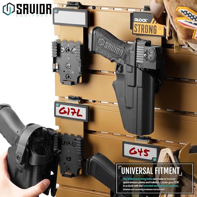 Savior Equipment Wall Rack System Tactical Universal Pistol Holster Holder - Image 3
