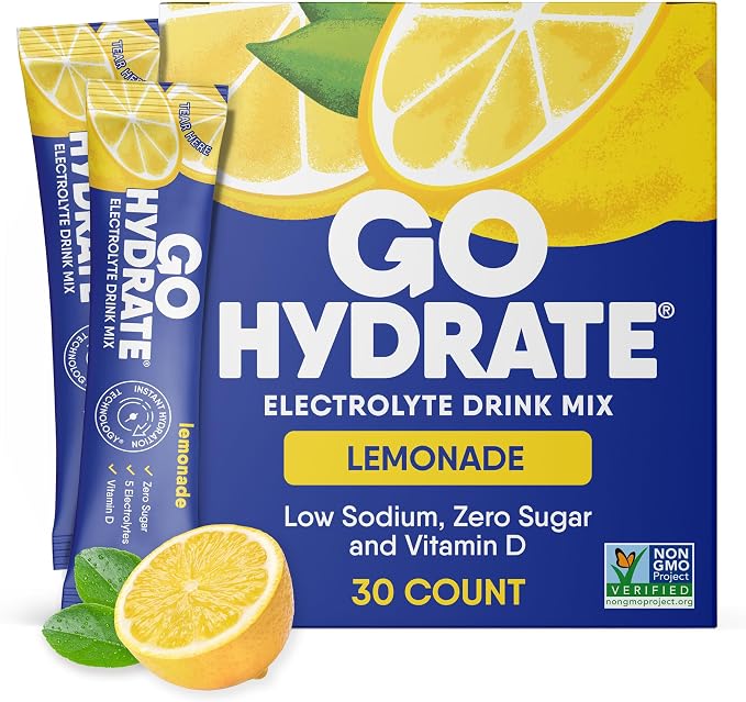 GoHydrate Low Sodium Electrolytes Powder Packets Sugar Free by GoHydrate
