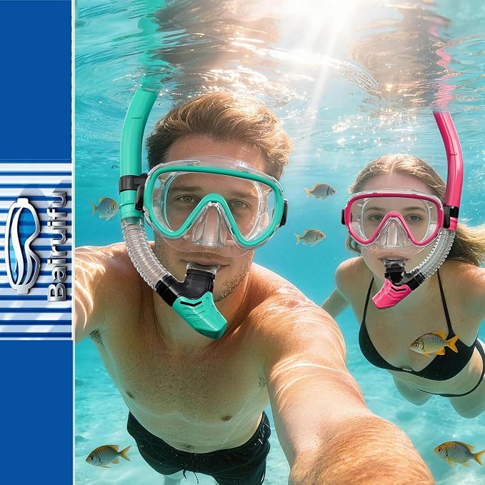 Bairuifu 2-Pack Snorkel Gear for Adults | Enhanced Anti-Fog & Anti-Leak - Image 7