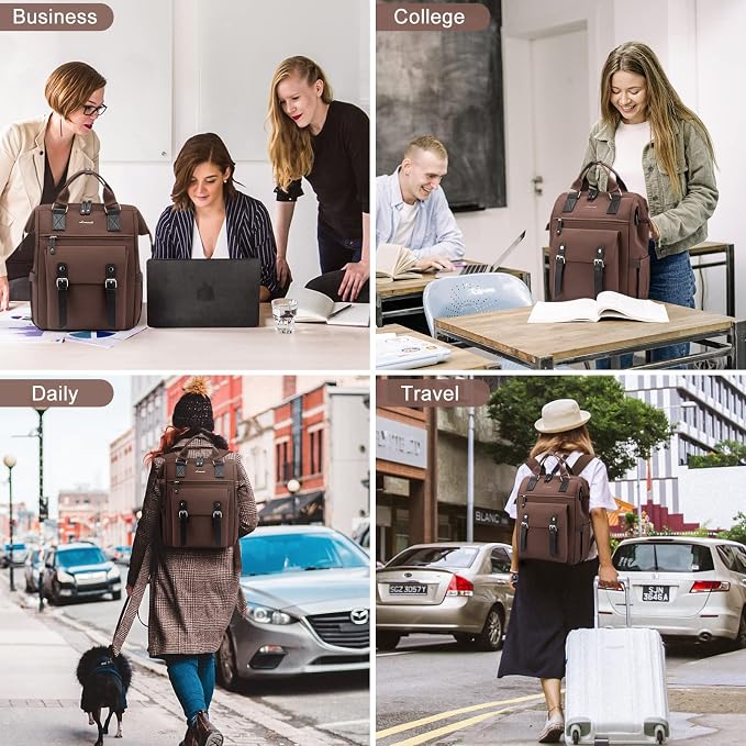 LOVEVOOK Laptop Backpack for Women Work Travel Commuter Backpack Business - Image 4