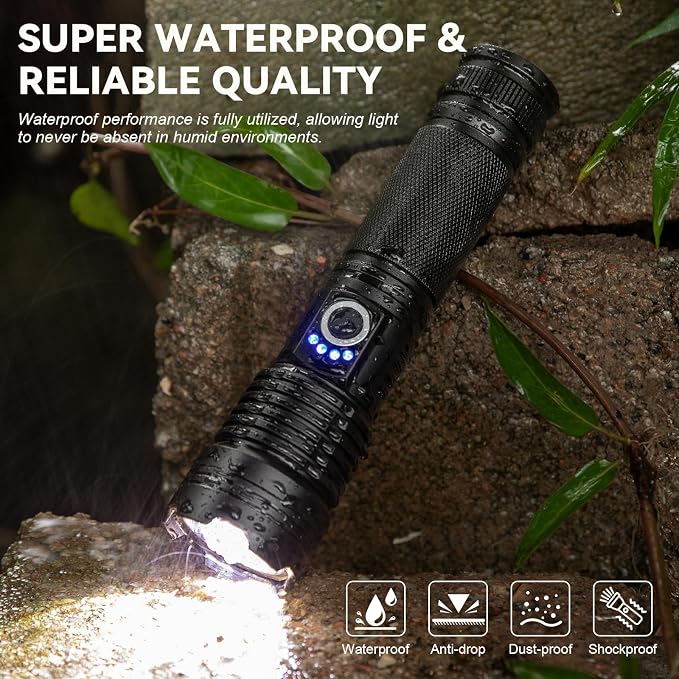 Rechargeable Flashlights High Lumens 3 Packs, 000 Lumens Super Bright LED Flash - Image 7