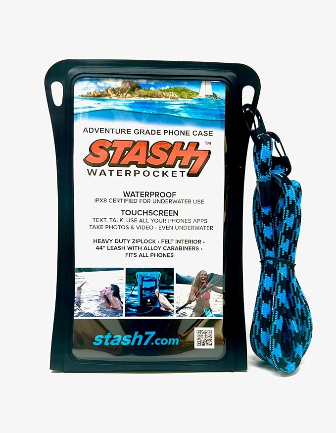 Stash7 Waterproof Phone Pouch w/Long Lanyard | IPX8 Adventure Grade Cellphone - Image 2